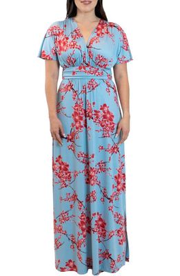 Kiyonna Vienna Floral Maxi Dress in Cherry Blossom Print
