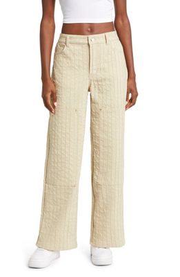 KkCo Thorned Relaxed Fit Quilted Pants in Juniper Moss