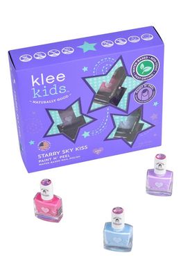 Klee Kids Kids' Starry Sky Kiss 3-Piece Nail Polish Set in Purple