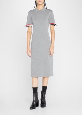 Knee-Length Double-Face Cotton Pencil Dress