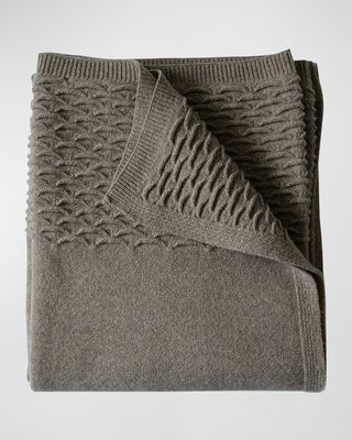 Knit Wool Throw Blanket