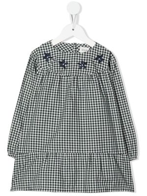 Knot Adele check flannel dress - Green