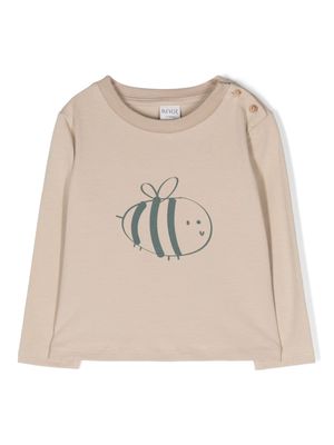 Knot Bee stretch-cotton T-shirt - Neutrals