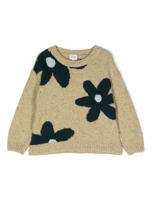 Knot Big Flowers intarsia-knit jumper - Green
