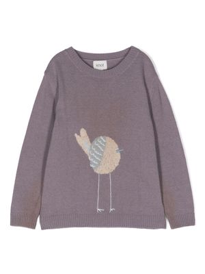 Knot Bird intarsia-knit jumper - Purple