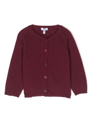 Knot cable-knit merino cardigan - Red