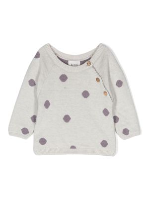 Knot Dots intarsia-knit jumper - Grey