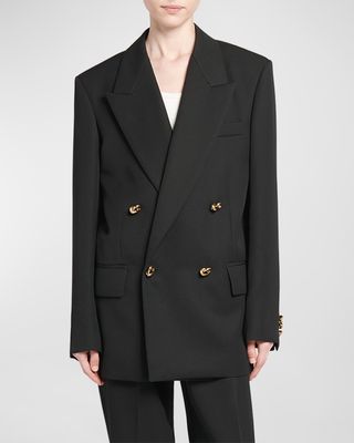 Knot Double-Breasted Oversized Blazer Jacket