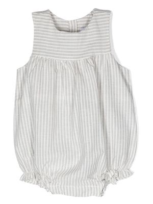 Knot Gloria stripe-print romper - White