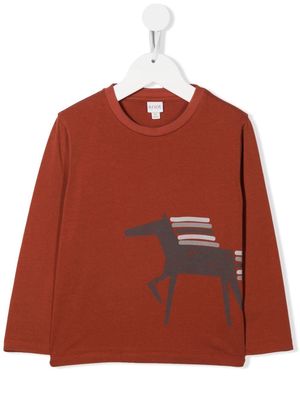 Knot Horse print T-shirt - Brown