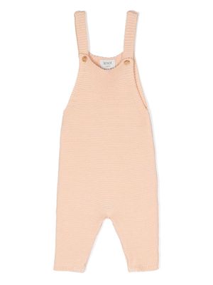 Knot knitted cotton dungarees - Orange