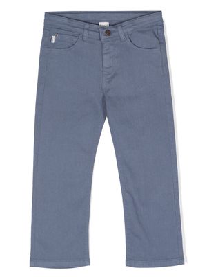 Knot logo-patch straight-leg trousers - Blue
