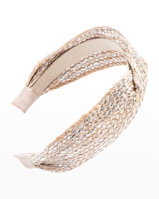 Knot Metallic Straw Headband