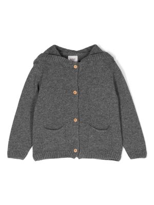 Knot pompom-detailed knitted jacket - Grey