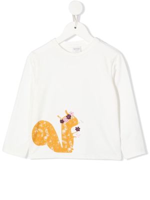 Knot Squirrel-print T-shirt - White