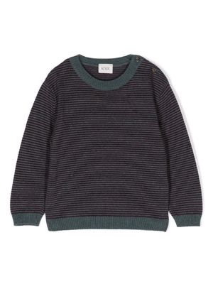 Knot striped intarsia-knit jumper - Grey