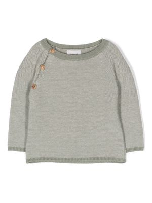 Knot striped merino wool jumper - Green