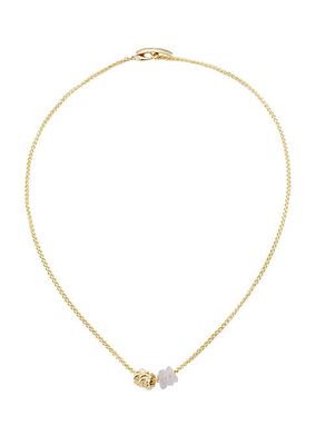Knots 18K Gold & Blue Chalcedony Mini Knot Duo Necklace