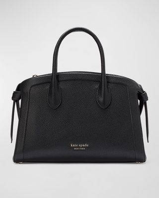 knott medium pebbled leather satchel bag
