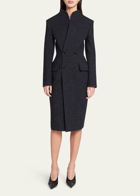 Knotted Funnel-Neck Peacoat