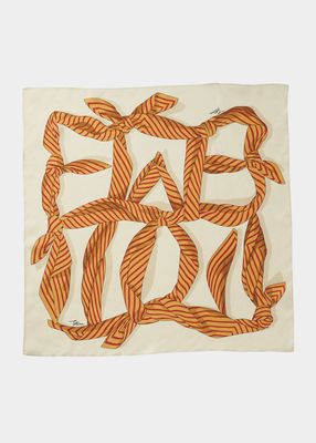 Knotted Monogram Silk Scarf