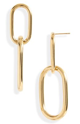 Knotty Chain Link Earrings in Gold