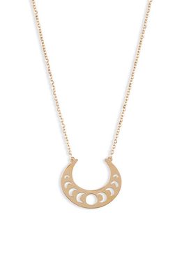 Knotty Crescent Pendant Necklace in Gold Open Crescent