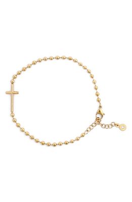 Knotty Cross Beaded Charm Bracelet in Gold