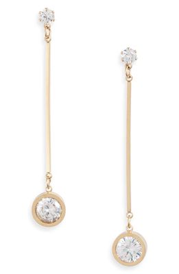 Knotty Crystal Bar Drop Earrings in Gold