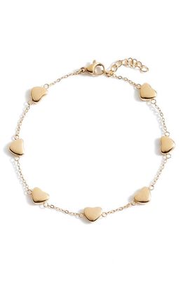 Knotty Delicate Heart Bracelet in Gold