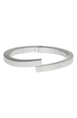 Knotty Hinge Bar Cuff Bracelet in Rhodium Silver