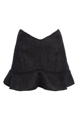 Knwls Claw Woolly Blend Miniskirt in Black