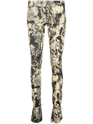 KNWLS cut-out belted-ankle leggings - Yellow