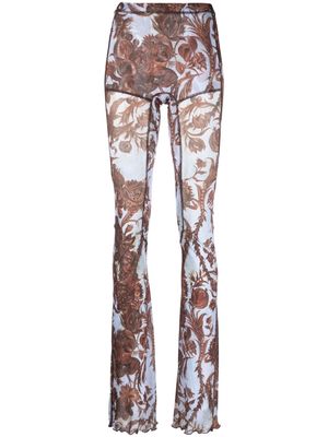 KNWLS Halcyon floral-print leggings - Brown
