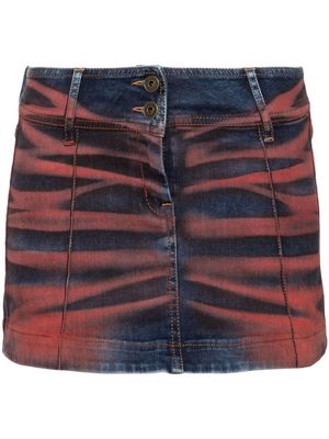 KNWLS Harley creased denim miniskirt - Red