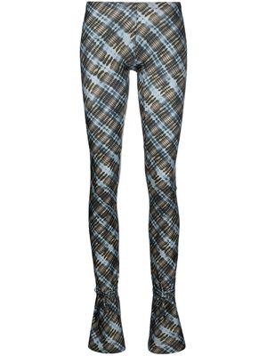 KNWLS high-waisted check trousers - Green