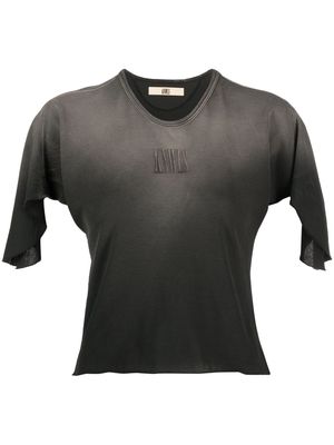 KNWLS logo-print cropped T-shirt - Grey