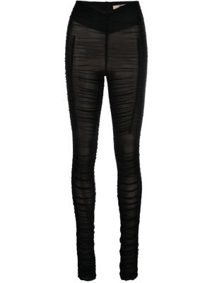 KNWLS Ocilia ruched mesh trousers - Black