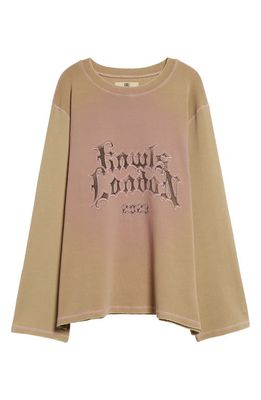 Knwls Oversize Stretch Cotton Graphic T-Shirt in Greige