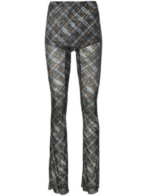 KNWLS plaid check pattern trousers - Blue