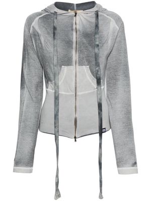 KNWLS Raze washed panelled hoodie - Grey