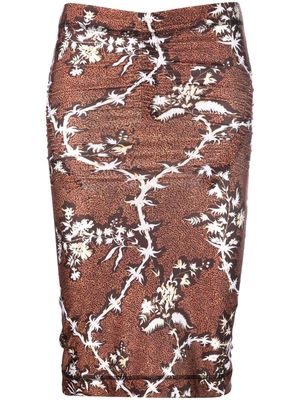 KNWLS Skinn floral-print mini dress - Brown