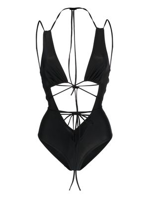 KNWLS strap-detail one-piece swimsuit - Black
