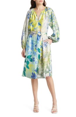KOBI HALPERIN Arbor Floral Print Long Sleeve Dress in Ivory Multi