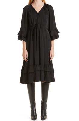 KOBI HALPERIN Bryant Ruffle Trim Dress in Black