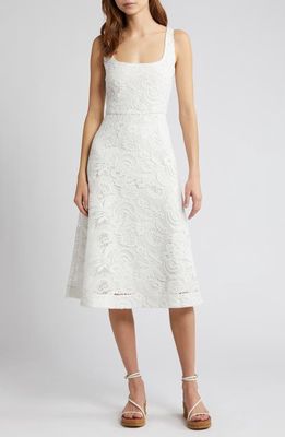 KOBI HALPERIN Jacqueline Paisley Lace Midi Dress in White