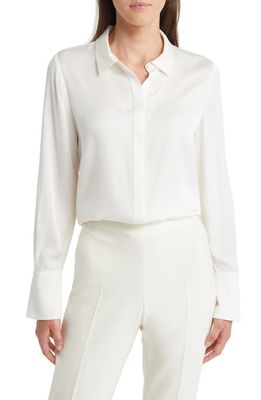 KOBI HALPERIN Larissa Stretch Silk Blouse in Ivory
