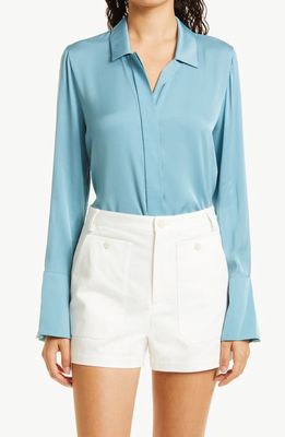 KOBI HALPERIN Liv Stretch Silk Blouse in Slate