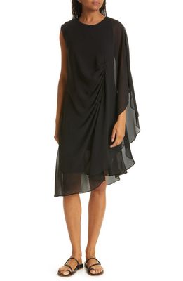 KOBI HALPERIN Sheila One-Sleeve Chiffon Dress in Black