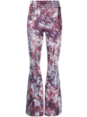 Koché abstract-pattern flared trousers - Blue